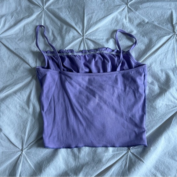 3/$20 Shein Purple Rauche Tank Top Small - Picture 3 of 3